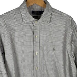 Polo Ralph Lauren  Classic Fit Glen Plaid Shirt Mens L Button Down Shirt Beige